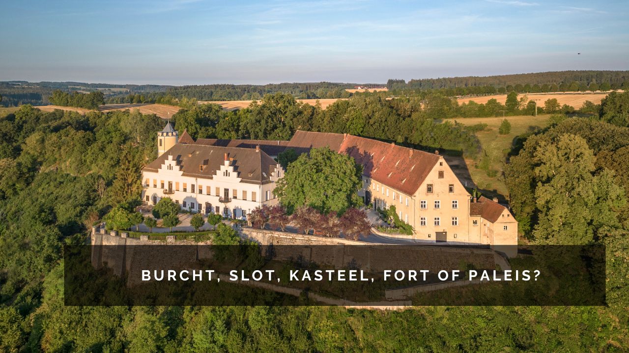 Verschil burcht, slot, kasteel, fort of paleis