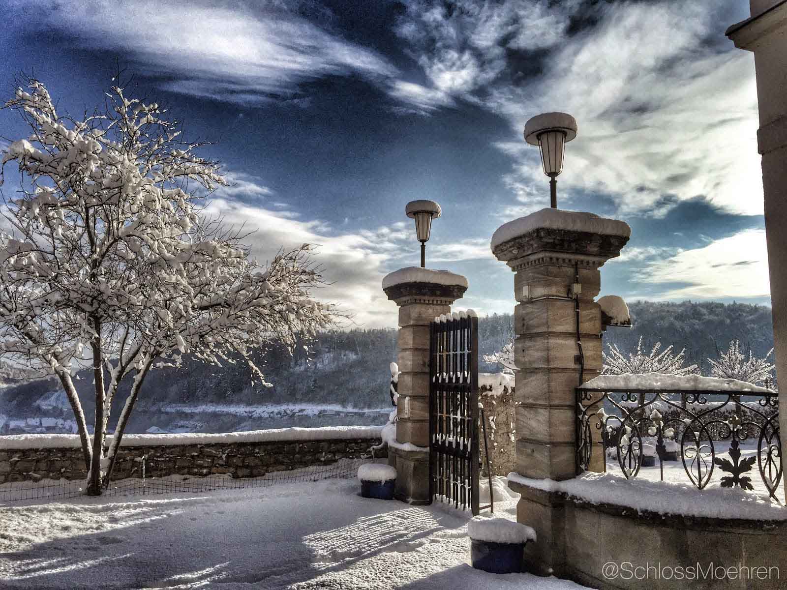 Winter op kasteel Schloss Möhren